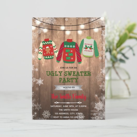 Invitation Thème de pull de Noël moche (Debout devant)