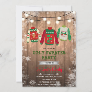 Invitation Thème de pull moche Noël