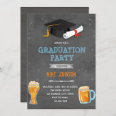 Invitation thème de remise de diplômes bière à app (Devant / Derrière)