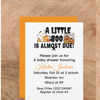 Invitation thème de shower de bébé d'octobre