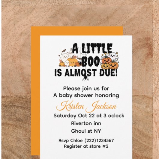 Invitation thème de shower de bébé d'octobre