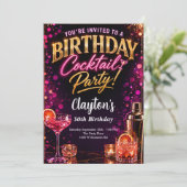 Invitation Thème de soirée cocktail d'anniversaire (Debout devant)