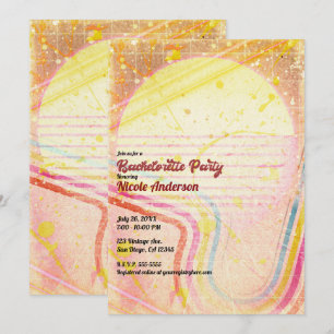 Invitation Thème de soirée de jeune fille rétro jaune vintage