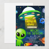 Invitation thème de soirée extraterrestre (Devant / Derrière)