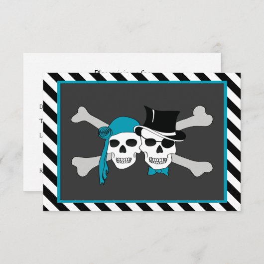 Invitation thème de soirée pirate (Devant / Derrière)