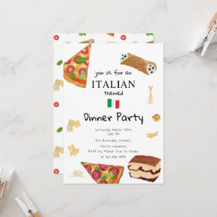 Invitation Thème de soirée pizza & pâtes de nourriture italie