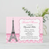 Invitation Thème de soirée Tour Eiffel Paris Rose (Debout devant)