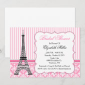 Invitation Thème de soirée Tour Eiffel Paris Rose (Devant / Derrière)