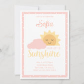 Invitation Thème de soleil rose (Devant)