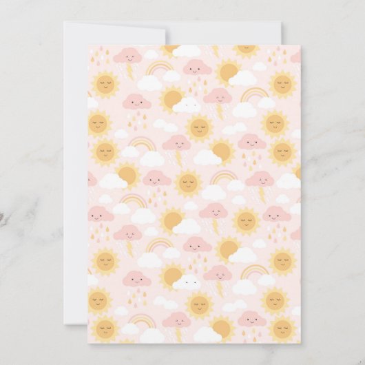 Invitation Thème de soleil rose (Dos)