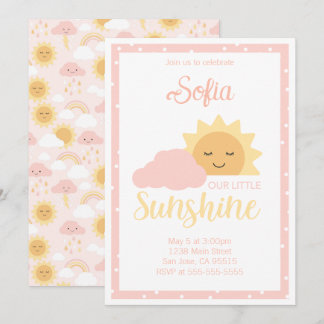 Invitation Thème de soleil rose