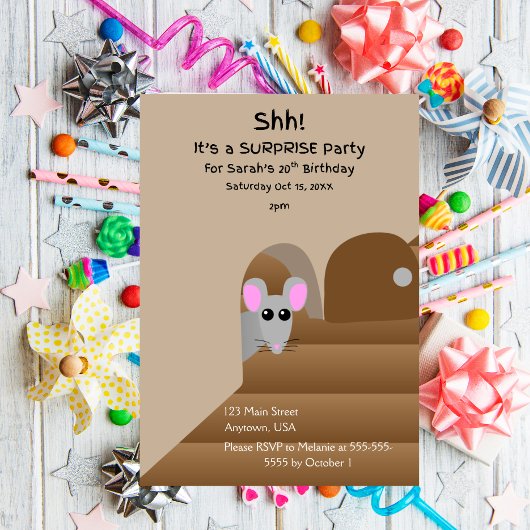 Invitation Thème de souris adorable