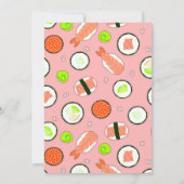 Invitation Thème de Sushi rose Fête d'anniversaire (Dos)
