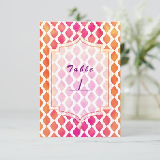 Invitation Thème de table de fête marocaine rose et orange Nu (Debout devant)