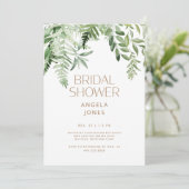 Invitation Thème de verdure botanique texte or shower de mari (Debout devant)