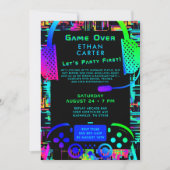 Invitation Thème de vidéo arcade pour enterrement de vie de g (Devant)