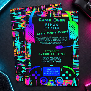 Invitation Thème de vidéo arcade pour enterrement de vie de g