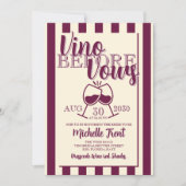 Invitation Thème de vin de fête de Bachelorette Vino Before V (Devant)