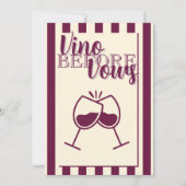 Invitation Thème de vin de fête de Bachelorette Vino Before V (Dos)
