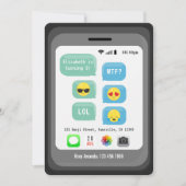 Invitation Thème d'emoji Fête d'anniversaire (Devant)