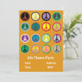 Invitation thème des années 60 signe de la paix fête hippy (Debout devant)