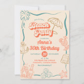 Invitation Thème d'été original Fête de plage Anniversaire ad (Devant)