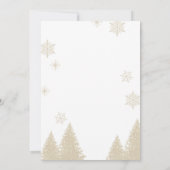 Invitation Thème d'hiver Parties scintillant d'or et d'ivoire (Dos)