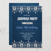 Invitation thème diamant en denim (Devant / Derrière)