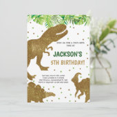 Invitation Thème Dino Neutre Imprimable (Debout devant)