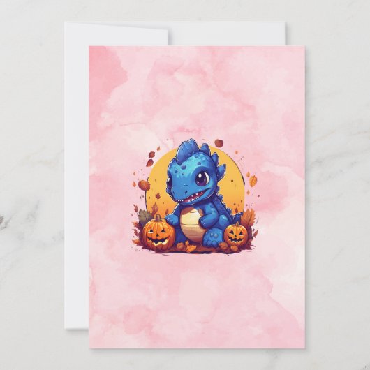 Invitation Thème Dinosaur bébé éffrayant Anniversaire de enfa (Dos)