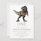 Invitation Thème dinosaure 1er anniversaire (Devant)