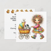 Invitation Thème d'invitation Buggy de bébé tellement précieu (Devant / Derrière)