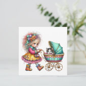 Invitation Thème d'invitation de buggy pour bébé si précieux (Debout devant)