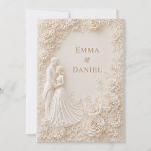 Invitation Thème d'invitation de mariage floral sculpté 🤍