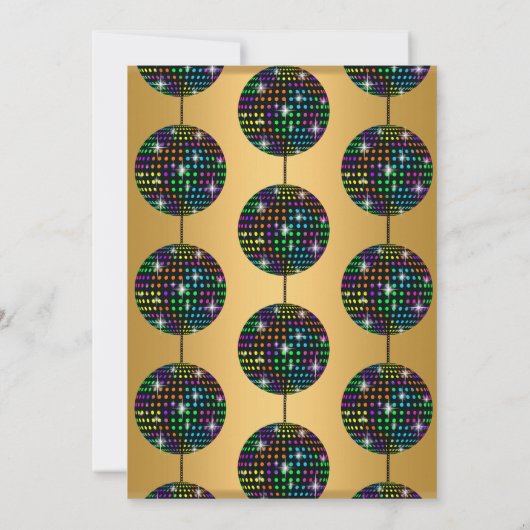 INVITATION THÈME DISCO MODERNE OR TOUTE OCCASION (Dos)