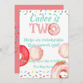 Invitation Thème Donut 2ème anniversaire (Devant / Derrière)