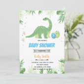 Invitation thème douche dinosaure (Debout devant)