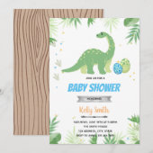 Invitation thème douche dinosaure (Devant / Derrière)