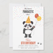 Invitation Thème d'ours panda mignon pour anniversaire d'enfa (Devant)