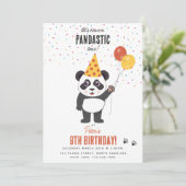 Invitation Thème d'ours panda mignon pour anniversaire d'enfa (Debout devant)