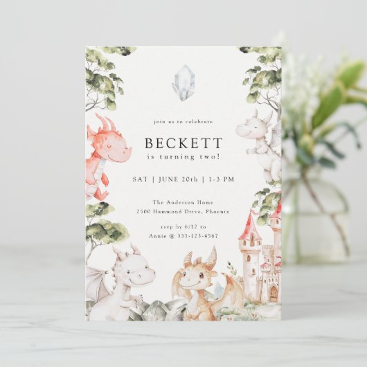 Invitation Thème Dragon Anniversaire (Debout devant)