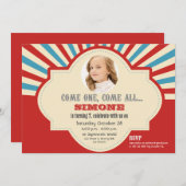 Invitation Thème du cirque | Anniversaire (Devant / Derrière)