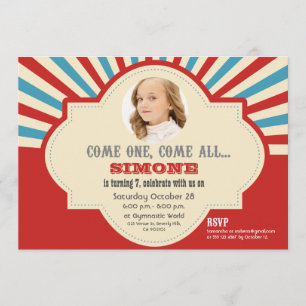 Invitation Thème du cirque   Anniversaire