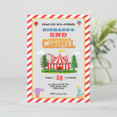 Invitation Thème du cirque de la fête d'anniversaire des enfa (Debout devant)