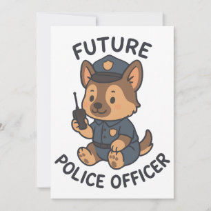 Invitation Thème du futur policier de chien mignon