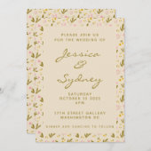 Invitation Thème du jardin Fleurs de printemps Mariage botani (Devant / Derrière)