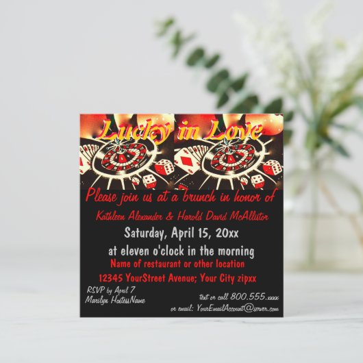 Invitation Thème du jeu de casino (Debout devant)