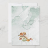 Invitation Thème du livre Baby shower d'automne vert genre ne (Dos)