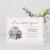 Invitation Thème du livre Fête des mariées Rose rustique Nouv (Debout devant)