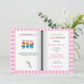 Invitation Thème du livre Trois petits cochons Baby shower ro (Debout devant)